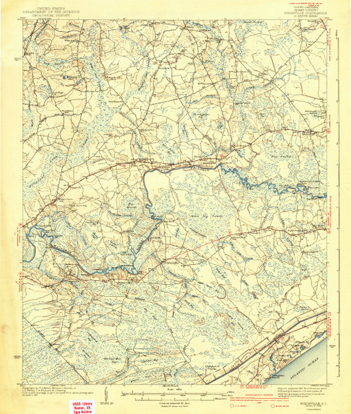 Nixonville, South Carolina 1942 (1942a) USGS Old Topo Map 15x15 Quad