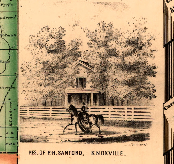 Res. of P.H. Sanford - Knox Co., Illinois 1861 Old Town Map Custom Print - Knox Co.