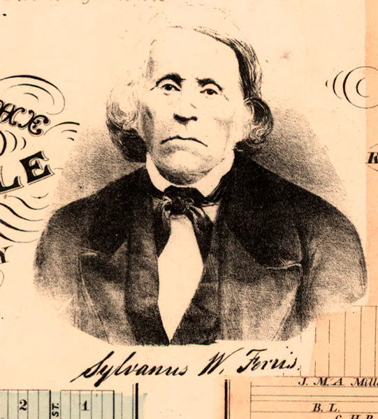 Portrait of Sylvanus W. Feris - Knox Co., Illinois 1861 Old Town Map Custom Print - Knox Co.