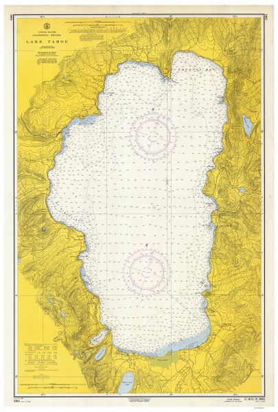 Lake Tahoe - 1965 Nautical Chart - Inland Lakes