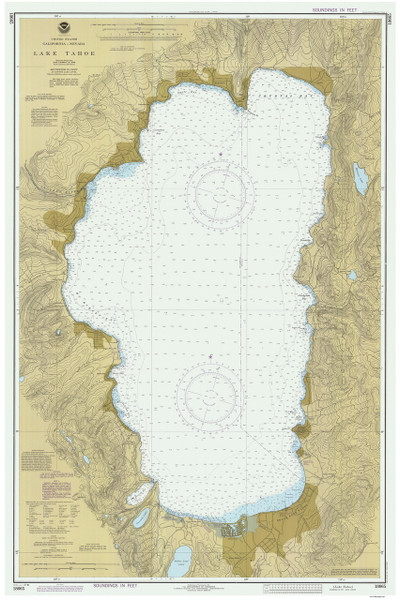 Lake Tahoe - 1987 Nautical Chart - Inland Lakes
