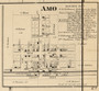 Amo Village - Clay Indiana 1865 Old Town Map Custom Print - Hendricks Co.