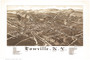 Lowville, New York 1885 Bird's Eye View - Old Map Reprint