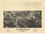 Tilton, New Hampshire 1884 Bird's Eye View - Old Map Reprint