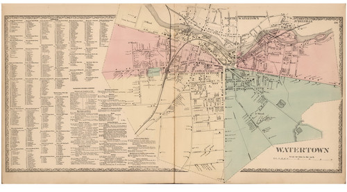 City of Watertown, New York 1864 - Old Town Map Reprint - Jefferson Co ... - City Of Watertown New York