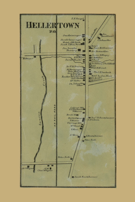 Hellertown Village, Lower Saucon Township Pennsylvania 1860 Old Town ...