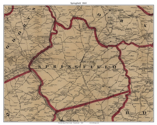 Springbrook Pa Map Springfield Township, Pennsylvania 1860 Old Town Map Custom Print ...