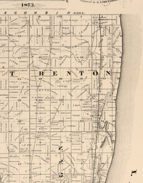 Benton Illinois 1873 Old Town Map Custom Print Lake Co OLD MAPS Benton 1873 Web 