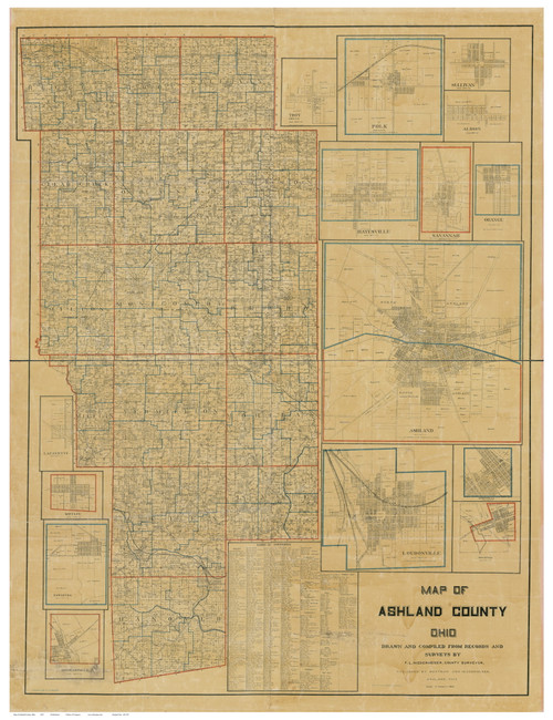 Ashland County Ohio 1897 - Old Map Reprint - OLD MAPS