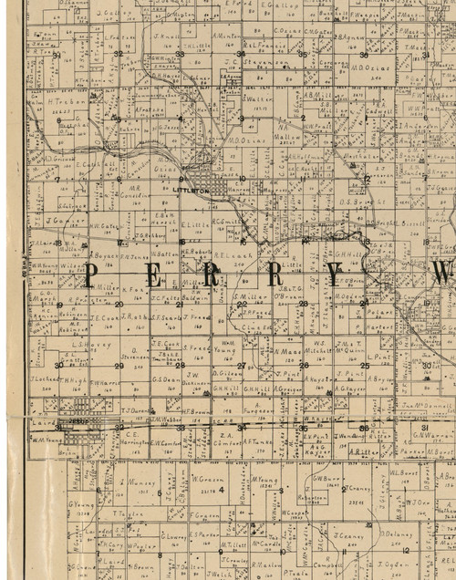 Perry Iowa 1900 Old Town Map Custom Print Buchanan Co OLD MAPS Perry 1900 Web 