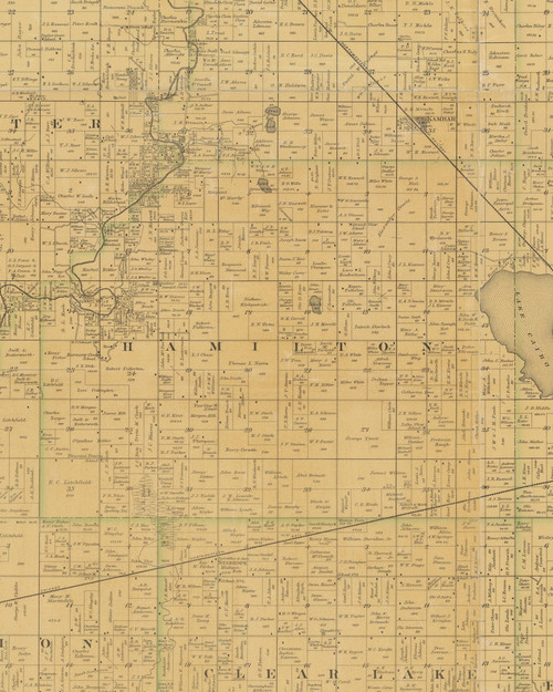 Hamilton Iowa Hamilton, Iowa 1883 Old Town Map Custom Print - Hamilton Co. - OLD MAPS