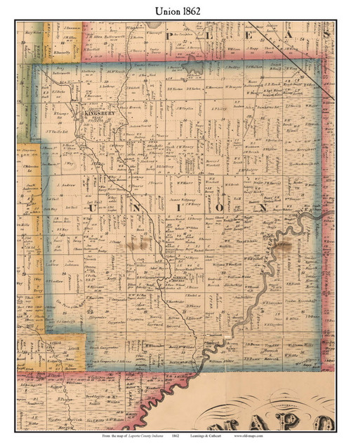 Union, Indiana 1862 Old Town Map Custom Print - Laporte Co. - OLD MAPS