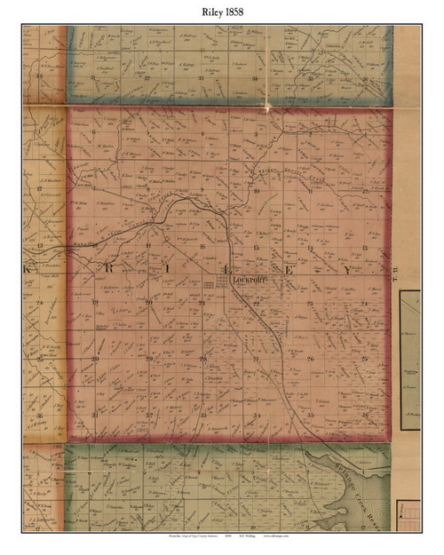 Map Riley Riley, Indiana 1858 Old Town Map Custom Print Vigo Co. - OLD MAPS