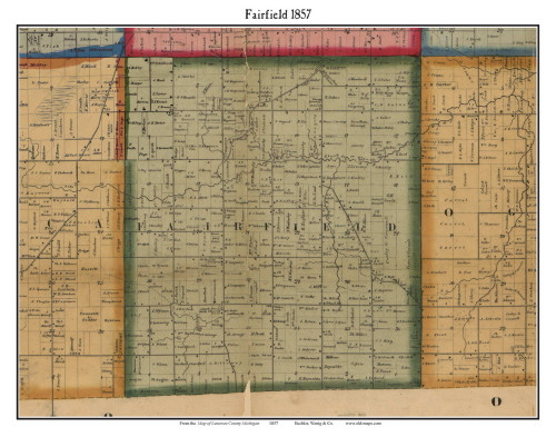 Fairfield, Michigan 1857 Old Town Map Custom Print - Lenawee Co. - OLD MAPS