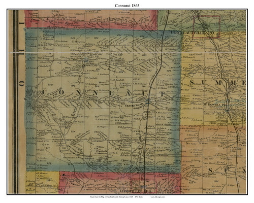 Conneaut, Pennsylvania 1865 Old Town Map Custom Print - Crawford Co ...