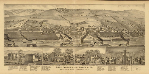 Coal Works of J.C. Risher & Co. an Residences of Daniel Risher, Stephen ...