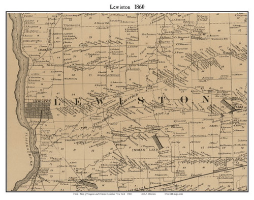 Lewiston, New York 1860 Old Town Map Custom Print - Niagara Co. - OLD MAPS