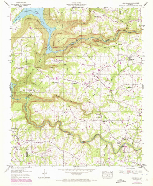 Big Oak Ranch Alabama Map.pdf Grove Oak, Alabama 1946 (1972) USGS Old Topo Map Reprint 7x7 AL Quad ...