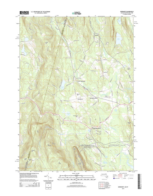 Egremont, Massachusetts 2015 () USGS Old Topo Map Reprint 7x7 MA Quad