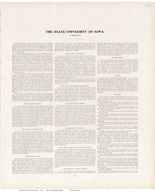 Iowa State Text University Text, Iowa 1904 - Iowa State Atlas 152 - OLD MAPS