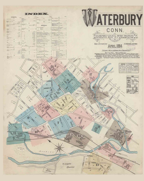 Waterbury Connecticut 1884 Old Map Connecticut Fire Insurance Index Waterbury 1884 Ndx Web 