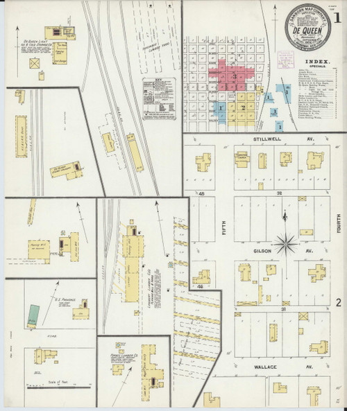 DeQueen, Arkansas 1904 - Old Map Arkansas Fire Insurance Index - OLD MAPS