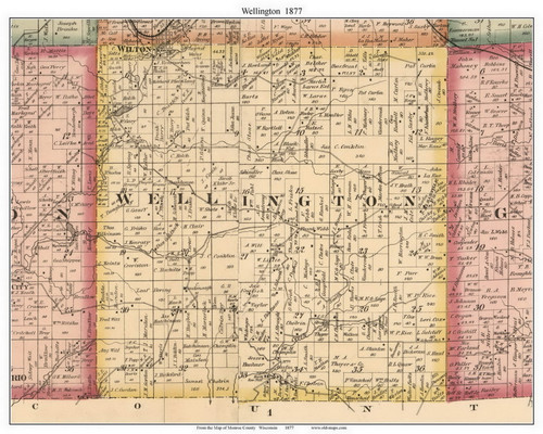 Union, Wisconsin 1877 Old Town Map Custom Print - Monroe Co. - OLD MAPS