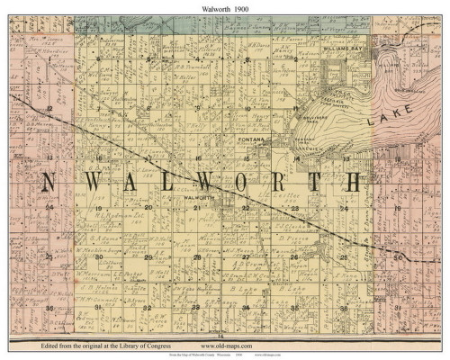 Walworth Wisconsin 1900 Old Town Map Custom Print Walworth Co OLD Walworth 1900 11x14 Web 