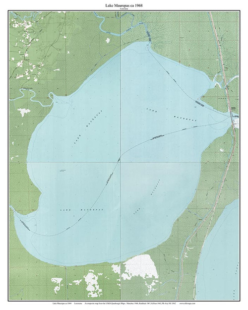 Lake Maurepas 7x7 1968 - Custom USGS Old Topo Map - Louisiana - OLD MAPS