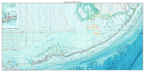 Florida Keys 1989 - Custom USGS Old Topo Map - Florida 250k - OLD MAPS