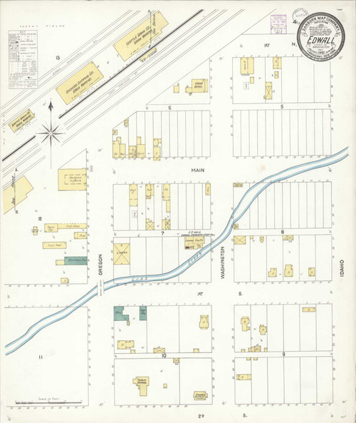 Edwall Washington 1902 - Fire Insurance Index - Old Map Reprint - OLD MAPS