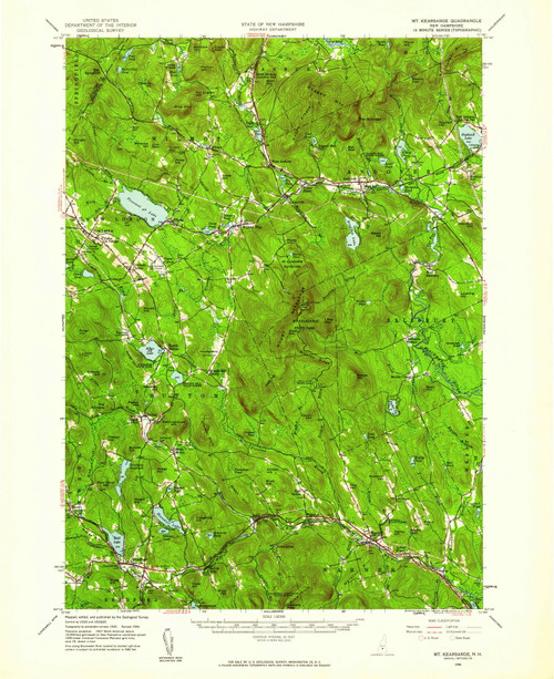 Mt. Kearsarge, New Hampshire 1956 (1959) USGS Old Topo Map Reprint ...