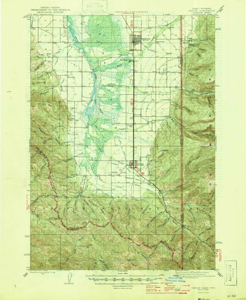 Driggs, Idaho 1946 (1946) USGS Old Topo Map Reprint 15x15 WY Quad ...