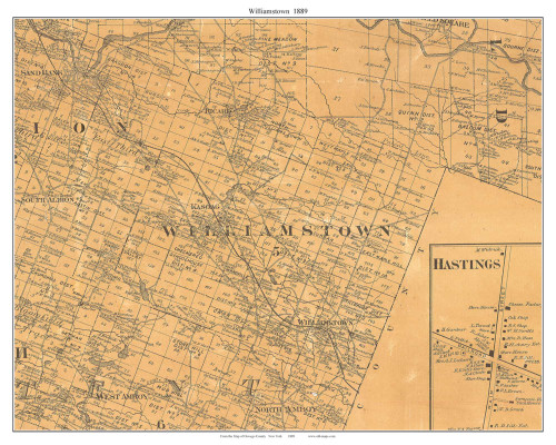 New York 1889 Old Town Map Custom Print Oswego Co 1889 11x14 Web 