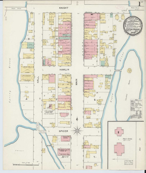 Eaton Rapids Michigan 1892 - Fire Insurance Index - Old Map Reprint ...