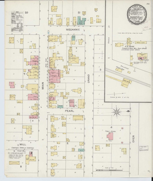 Springport 1853 Map Springport Michigan 1892 - Fire Insurance Index - Old Map Reprint - OLD ...
