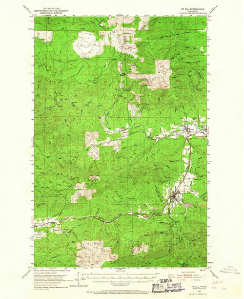 Pe Ell, Washington 1953 (1967) USGS Old Topo Map Reprint 15x15 WA Quad ...