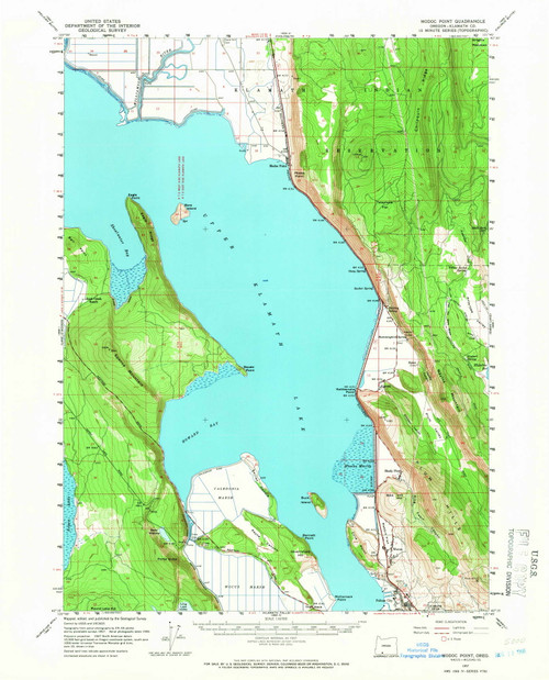 Modoc Point, Oregon 1957 (1966) USGS Old Topo Map Reprint 15x15 OR Quad ...