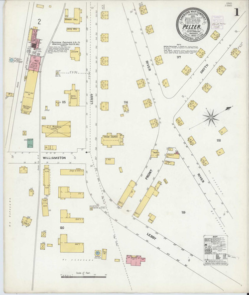 Pelzer South Carolina 1902 - Fire Insurance Index - Old Map Reprint ...