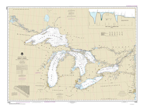 Great Lakes 2016 - Old Map Reprint Nautical Chart Great Lakes 0 - OLD MAPS