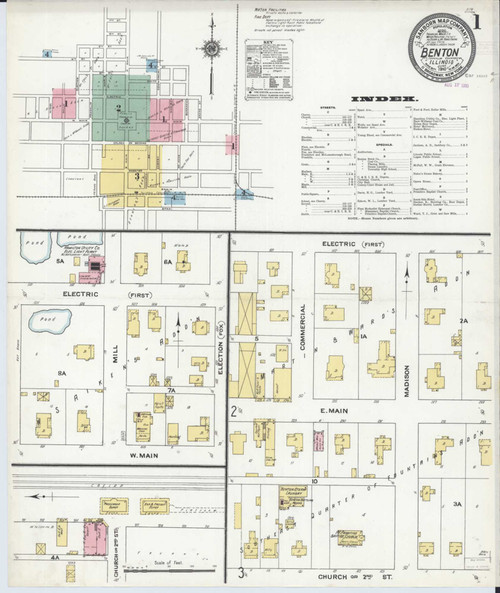Benton Illinois 1910 Fire Insurance Index Old Map Reprint OLD MAPS Benton 01733 003 1910 0001 Web 