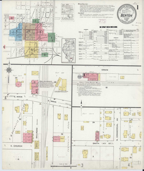 Benton Illinois 1915 Fire Insurance Index Old Map Reprint OLD MAPS Benton 01733 004 1915 0001 Web 