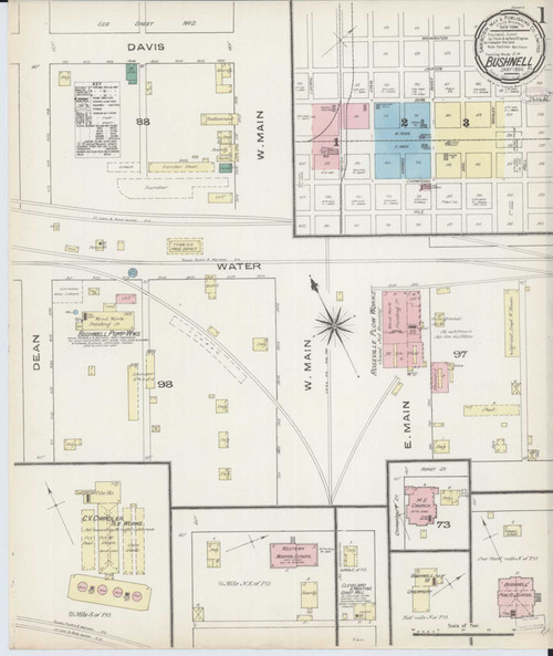 Bushnell Illinois 1886 - Fire Insurance Index - Old Map Reprint - OLD MAPS