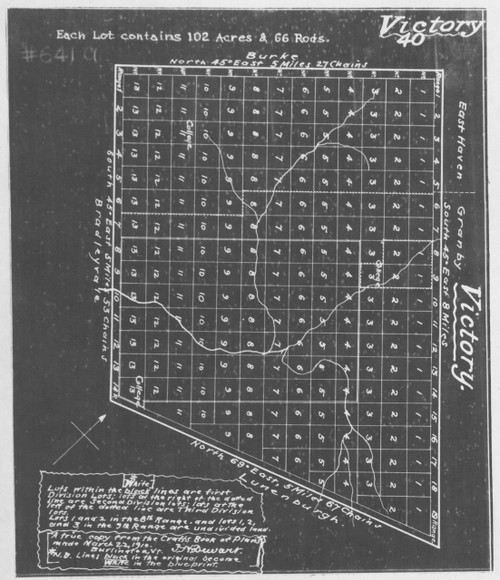 Dc Line Rd Victory Vt Victory D Lotting Vermont Town Dewart - OLD MAPS