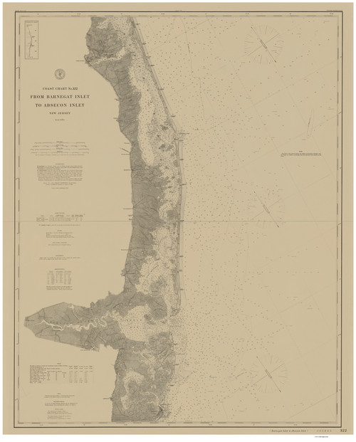 Barnegat Inlet to Absecon Inlet 1879 80000 AT Chart 122 - New Jersey ...