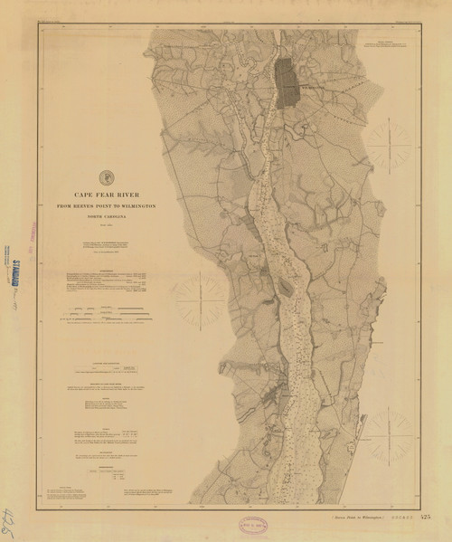 Cape Fear River - Reeves Pt. to Wilmington 1897 - Old Map Nautical ...