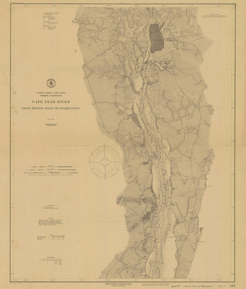 Cape Fear River - Reeves Pt. to Wilmington 1916 - Old Map Nautical ...