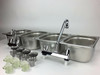 4 Large Compartment Concession Sink Portable 4 Traps Hand Washing Food Truck Trailer with large faucet angled view 
