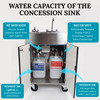 Stainless Steel Concession Sinks - 4 Compartment Portable Sink with Hot Water & Cold Water - Portable Concession Sink for Food Trucks, Concession Stands or Commercial Use (Sink with Casters)