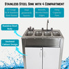 Stainless Steel Concession Sinks - 4 Compartment Portable Sink with Hot Water & Cold Water - Portable Concession Sink for Food Trucks, Concession Stands or Commercial Use (Sink with Casters)